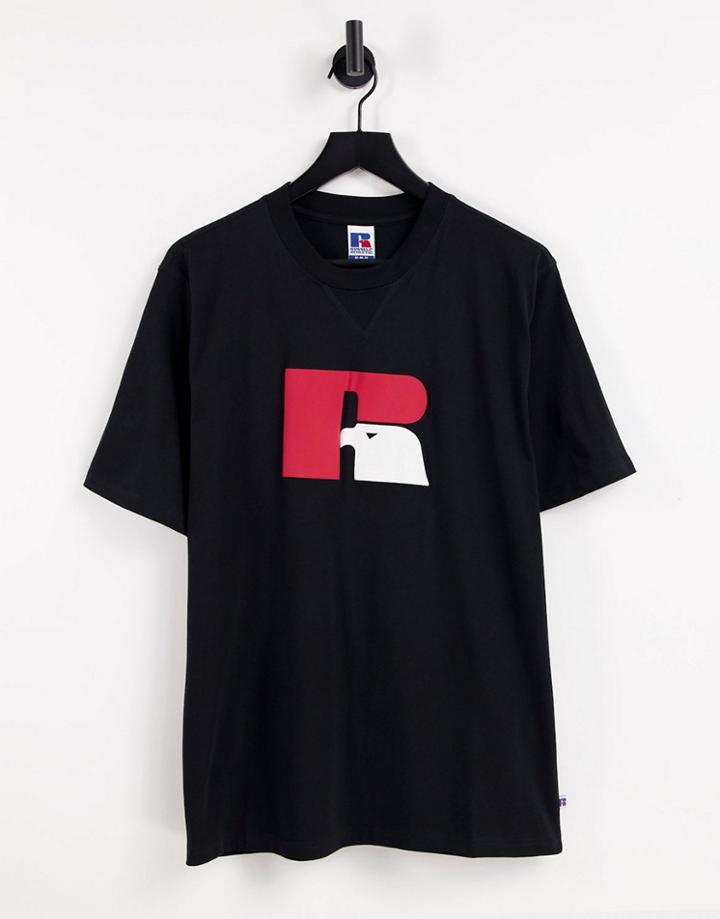 Russell Athletic Jerry Big Logo T-shirt In Black