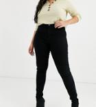 Only Curve High Waisted Skinny Jean In Black Wash