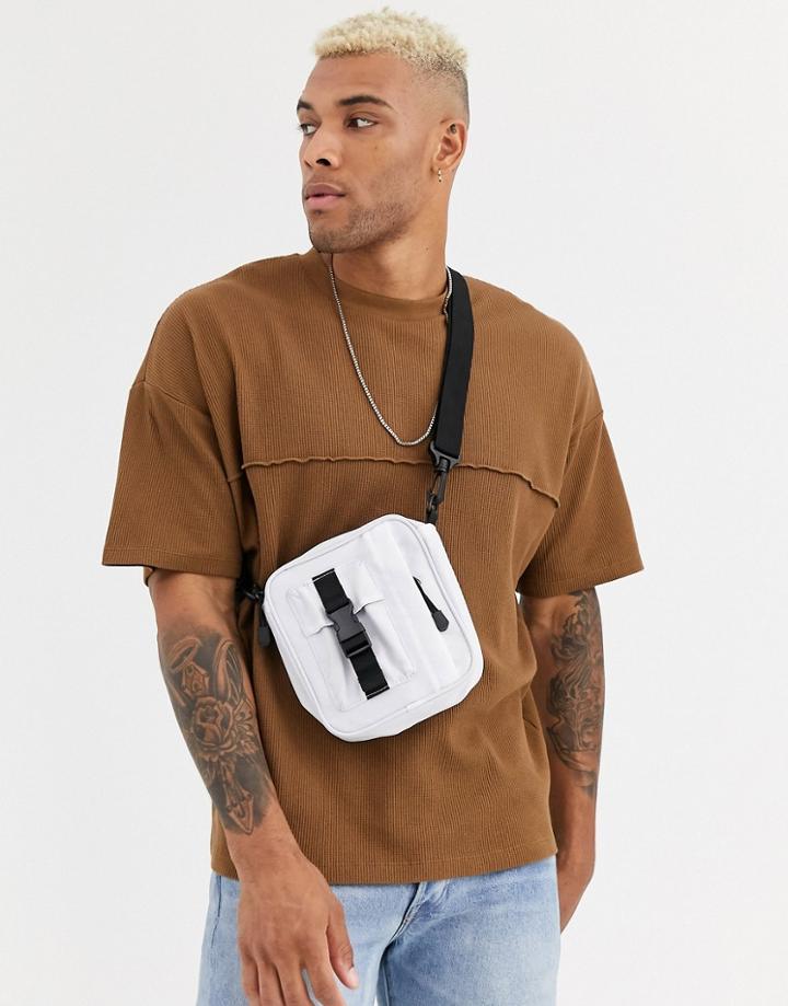 Asos Design Oversized T-shirt With Seam In Waffle In Brown