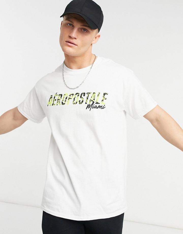 Aeropostale Aero Miami Print T-shirt-white