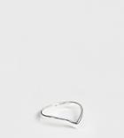 Asos Design Sterling Silver Ring In V Shape - Silver