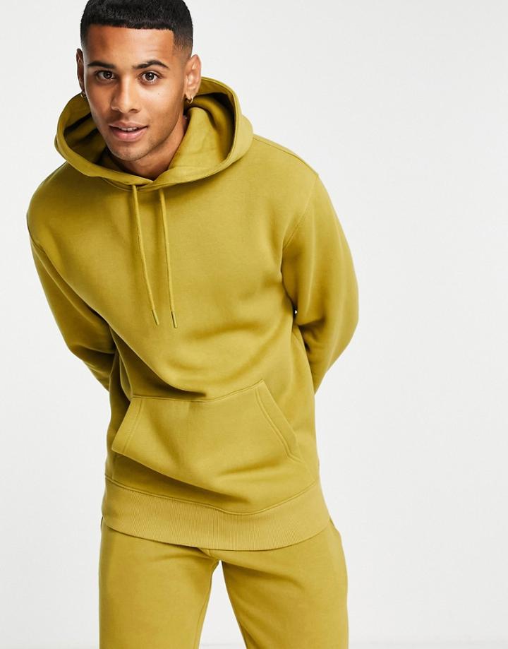 Topman Hoodie In Olive - Part Of A Set-green