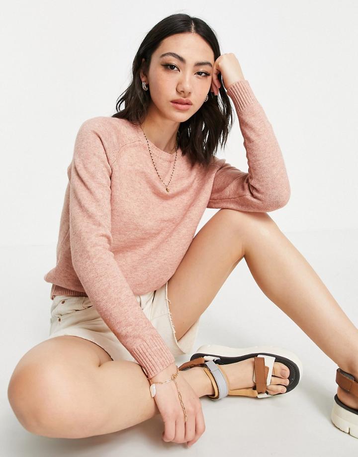 Only Kings Long Sleeve Pullover Knit In Misty Rose-pink