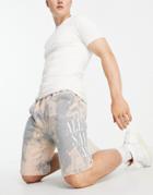 Allsaints Merger Tie Dye Shorts In Gray-grey