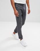 Stradivarius Slim Fit Striped Chino In Gray - Gray