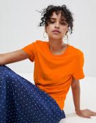 Monki Classic Crew Neck Tee - Orange
