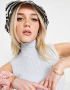 Monki Ika Knit High Neck Top In Blue - Part Of A Set-blues