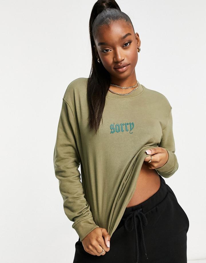 Night Addict Sorry Oversized Sweater-green