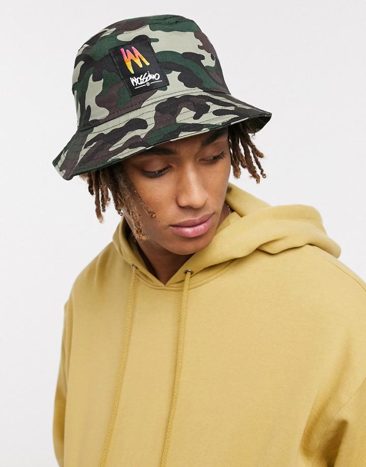 Mossimo Wide Brim Bucket Hat In Camo-green