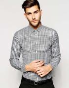 Asos Gingham Check Shirt In Regular Fit - Black