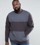 Asos Plus Sweatshirt With Cut & Sew - Black