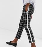 Heart & Dagger Skinny Fit Cropped Pants With Stripe - Black