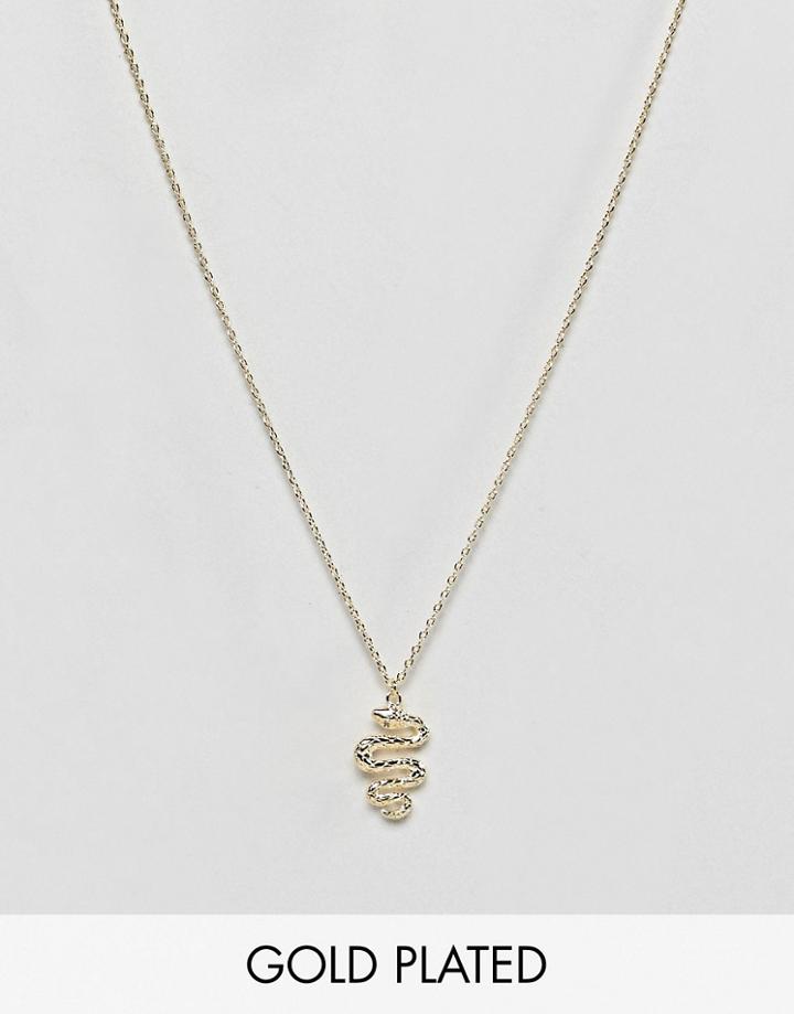 Orelia Snake Ditsy Necklace - Gold