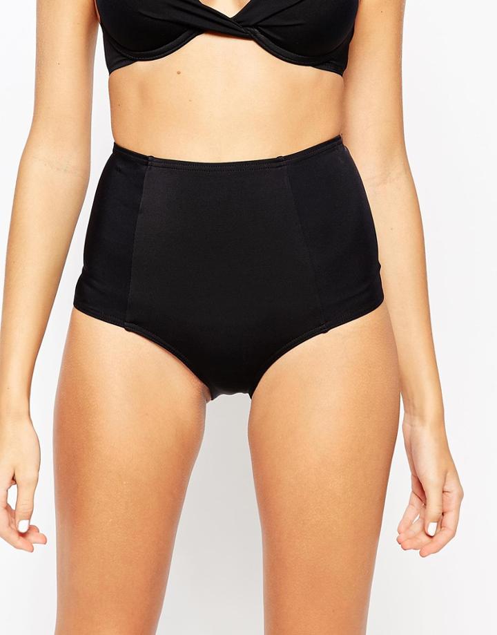 Asos Mix And Match High Waist Bikini Bottom - Black