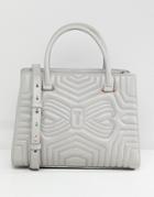 Ted Baker Quilted Bow Leather Tote Bag - Gray