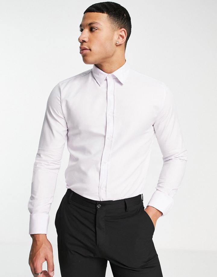 River Island Formal Long Sleeve Two Tone Shirt In Pink