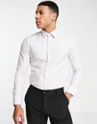 River Island Formal Long Sleeve Two Tone Shirt In Pink