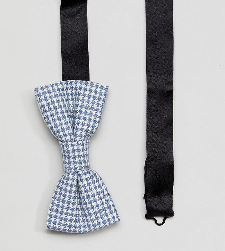 Heart & Dagger Bow Tie In Dogstooth - Blue