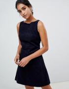 Oasis Cord Shift Dress In Navy - Navy