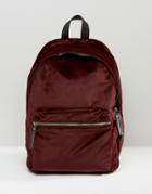 New Look Velvet Backpack - Red