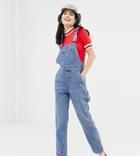 Monki Denim Overalls With Organic Cotton In Blue - Blue