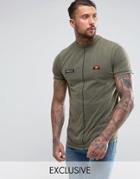 Ellesse Longline Acid Wash T-shirt - Green