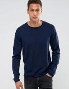 Bellfield Sweater With Raw Edges - Navy