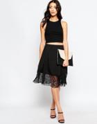 Traffic People Hepburn Skirt With Lace Trim - Black