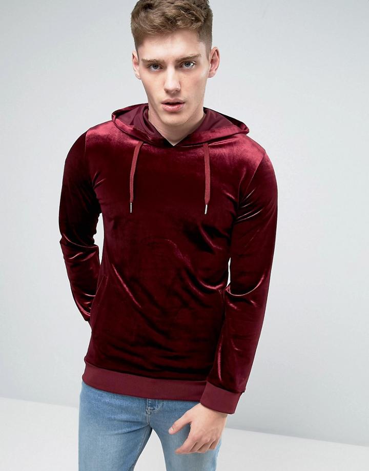 Liquor & Poker Velour Hoody - Red