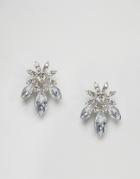Asos Wedding Jewel Flower Stud Earrings - Clear