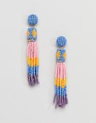 Pieces Beaded Tassel Earrings - Multi