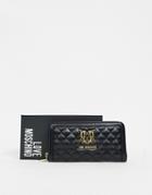 Love Moshino Heart Logo Quilted Ladies' Wallet - Black