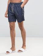 Selected Homme Swim Shorts With Floral Print - Navy