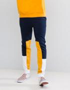 Asos Skinny Joggers In Color Block - Navy