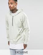 Other Uk Oversized Hoodie With Half Zip - Blue