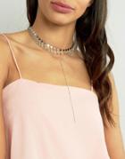Limited Edition Multi Row Bunting Toggle Choker Necklace - Silver