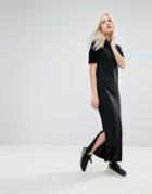 Adidas Originals Velvet Vibes Polo Maxi Dress - Black