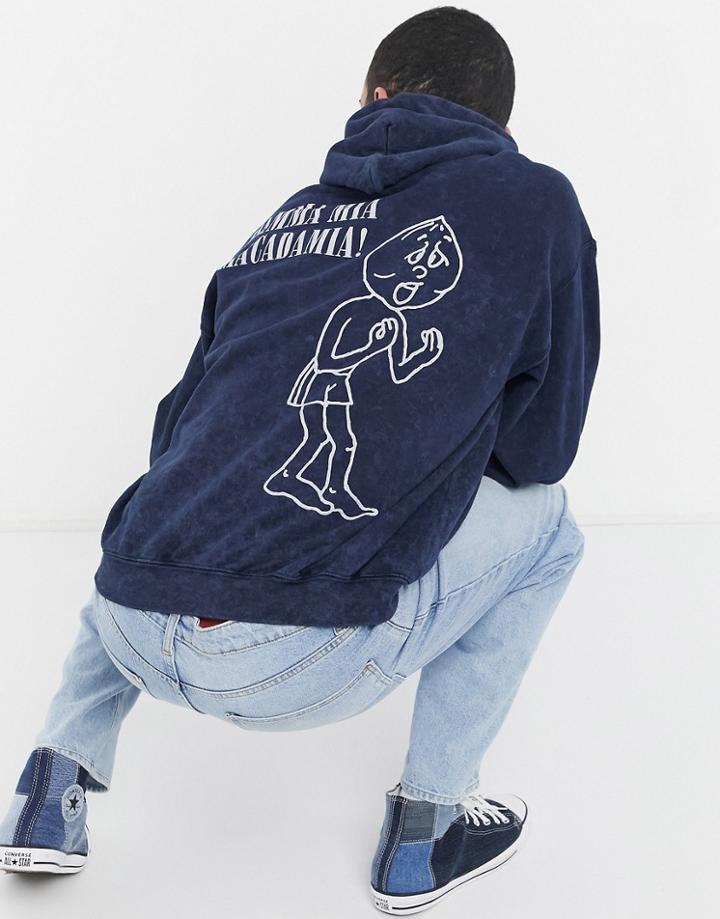Vintage Supply Macadamia Washed Hoodie In Blue-blues