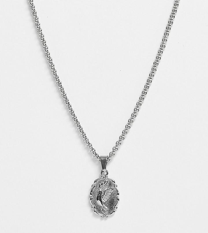 Craftd Dove Pendant Neck Chain In Silver
