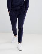 Mango Man Velvour Jogging Pants In Navy - Navy