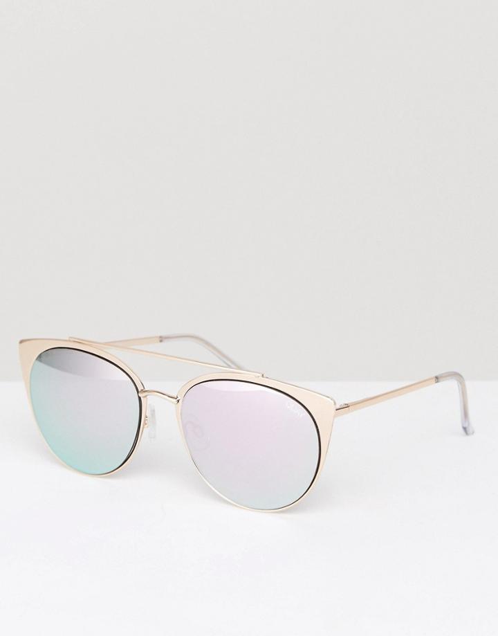 Quay Australia Tell Me Cat Eye Sunglasses - Gold