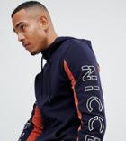 Nicce Hoodie In Navy With Sleeve Logo Print Exlusive To Asos - Navy