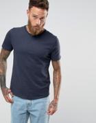 Selected Homme T-shirt With Curved Back Hem - Navy