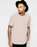 Asos Woven Boxy T-shirt In Pink With Short Sleeves - Rose