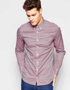 Tommy Hilfiger Small Check Shirt In Red Slim Fit - Red
