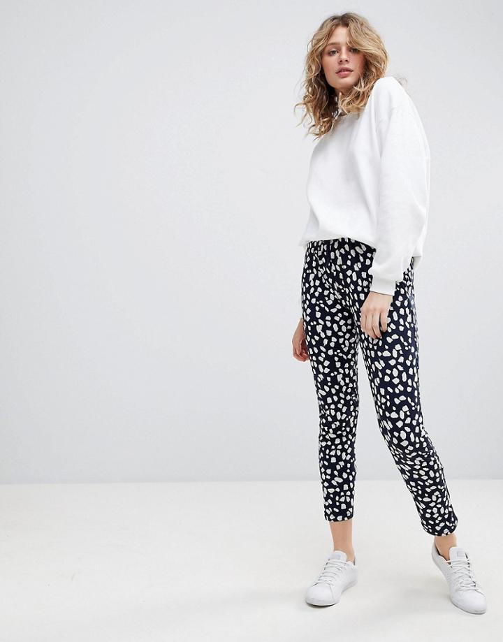 Ichi Scratch Print Joggers - Navy
