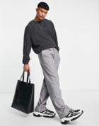 Asos Design Knit Wide Rib Sweater In Charcoal-gray