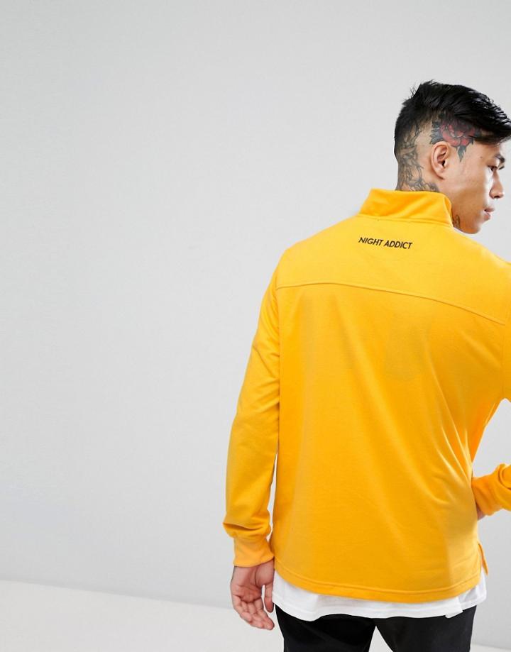 Night Addict Half Zip Sweater - Yellow