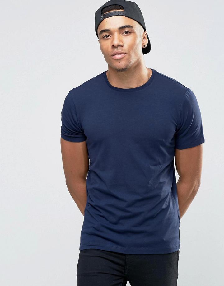 New Look Muscle T-shirt In Navy - Navy