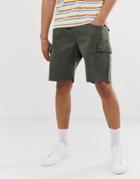 Brooklyn Supply Co Cargo Shorts In Khaki-green